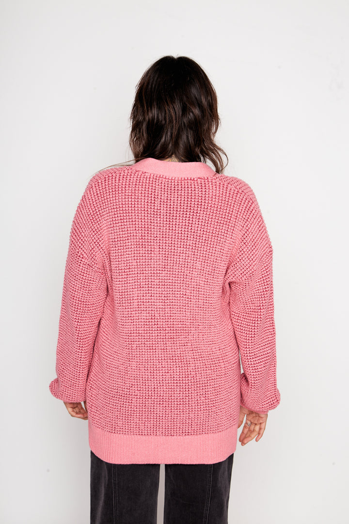 Cardigan Biloba Orgánico Rosado Mujer