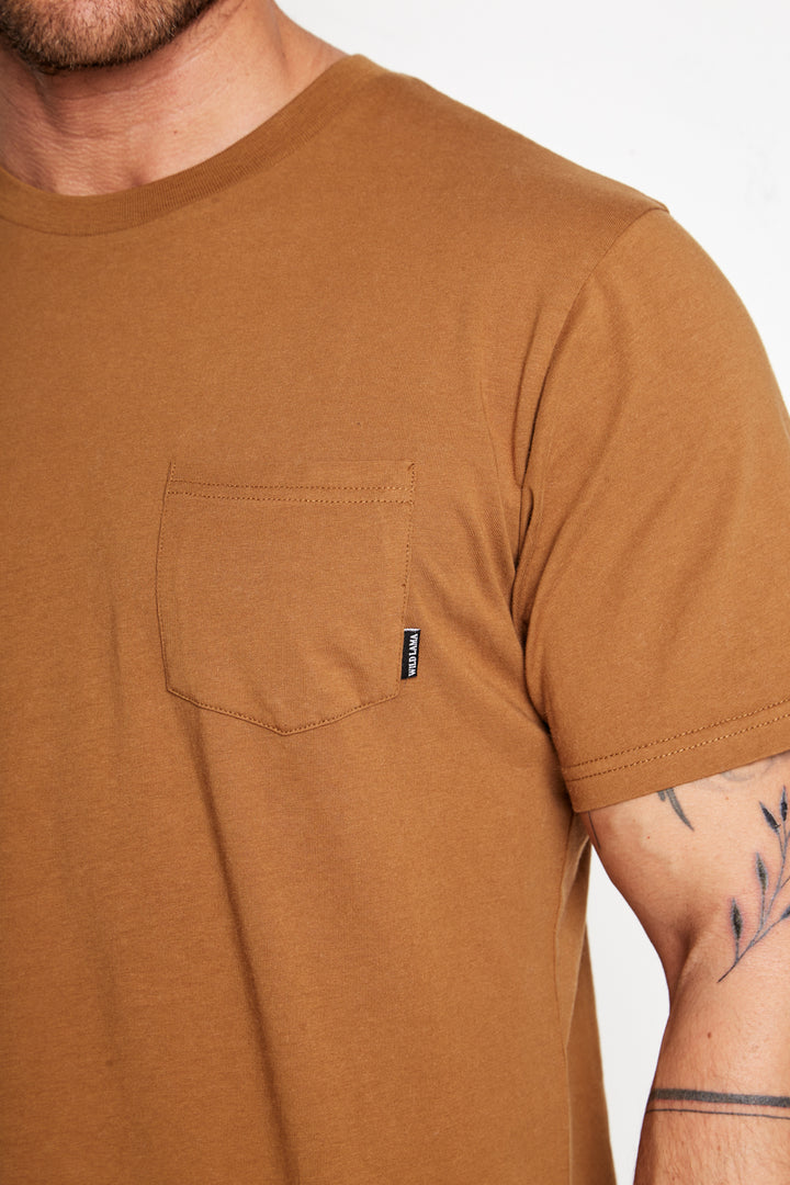 Polera Slim Fit Bichu Orgánica Mostaza Hombre