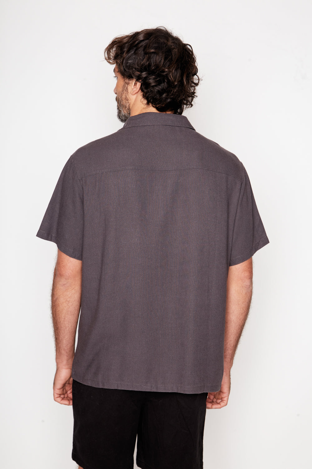 Camisa Lalane Con Lino Gris Hombre