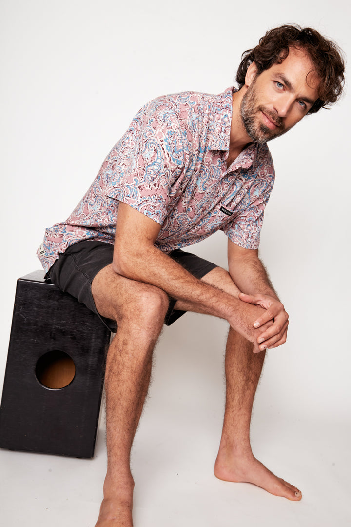 Guayabera Mero Viscosa Rosado Hombre