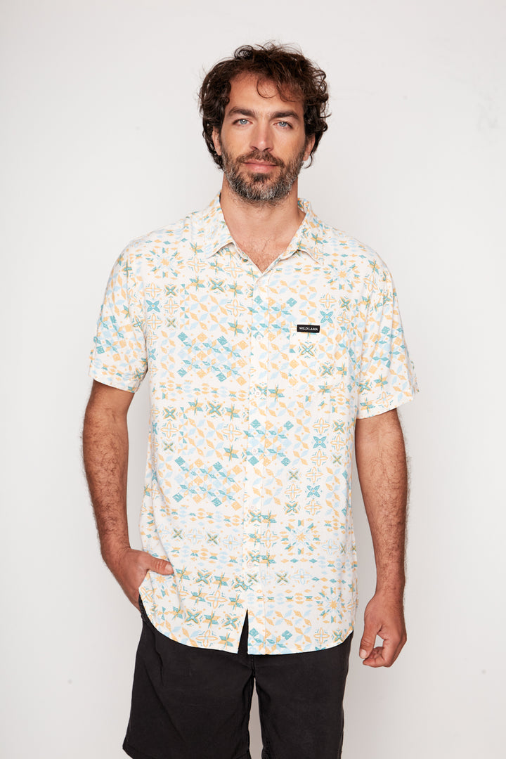 Guayabera Mero Viscosa Naranjo Hombre
