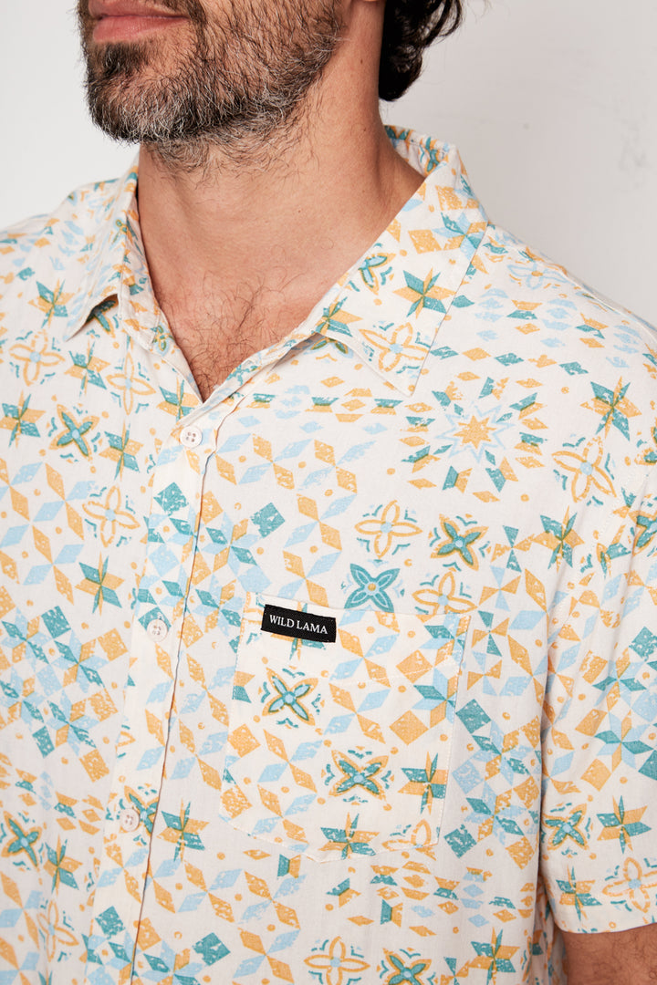 Guayabera Mero Viscosa Naranjo Hombre