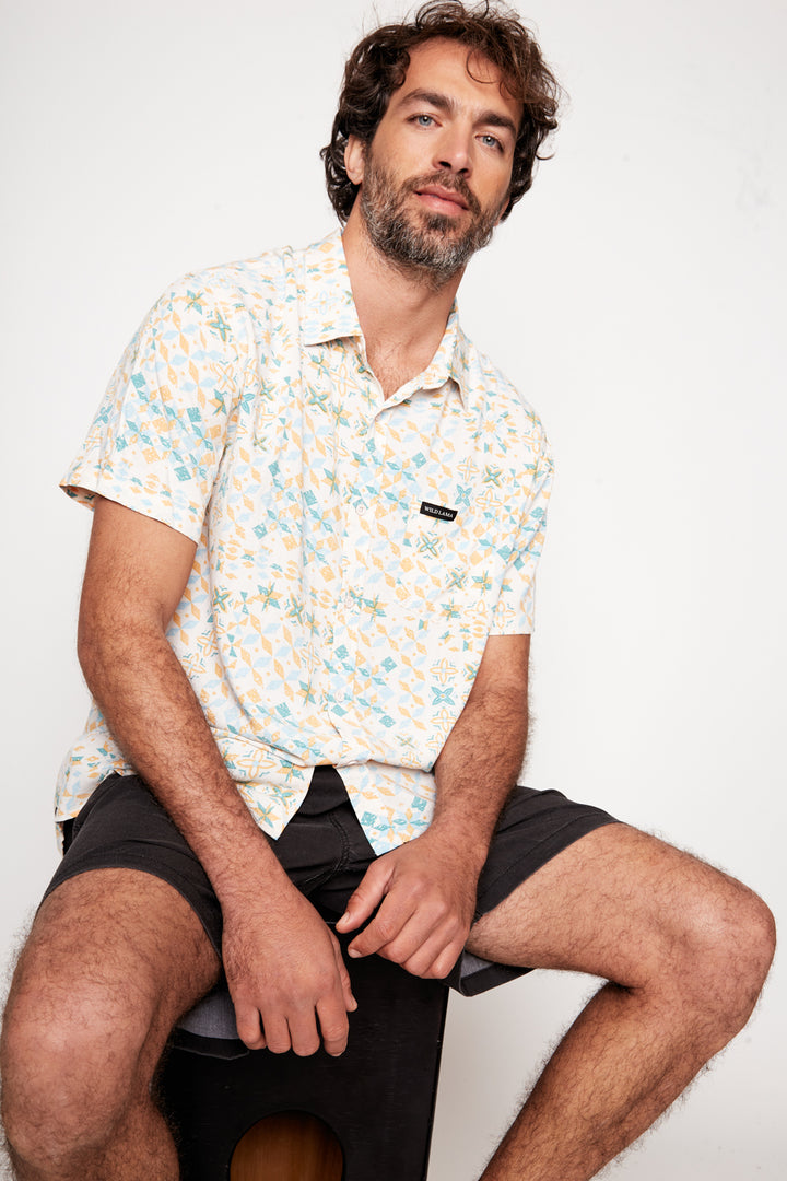 Guayabera Mero Viscosa Naranjo Hombre