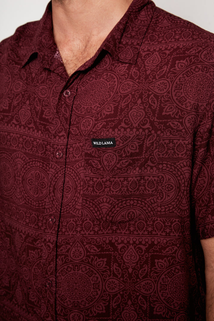 Guayabera Mero Viscosa Roja Hombre