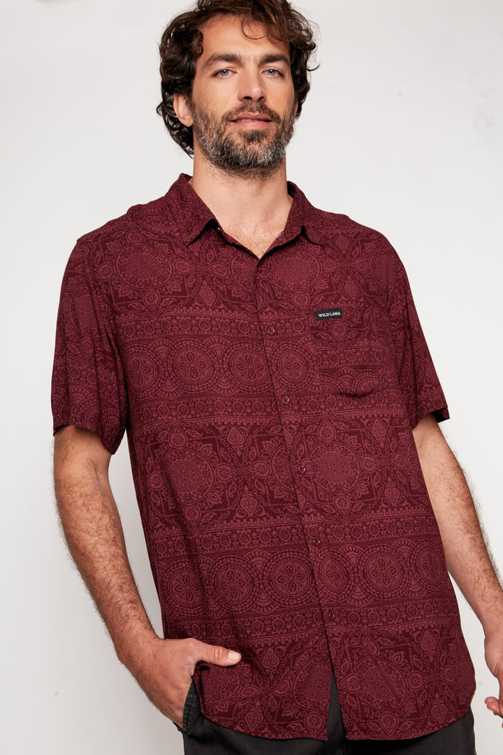 Guayabera Mero Viscosa Roja Hombre