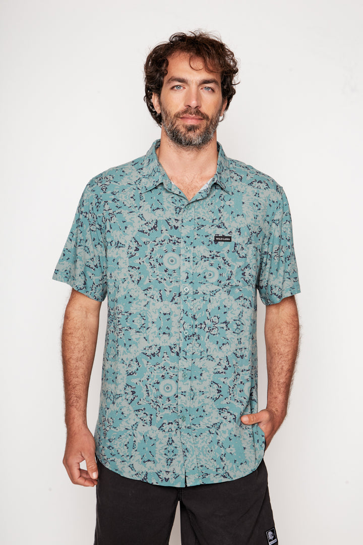 Guayabera Mero Viscosa Verde Hombre