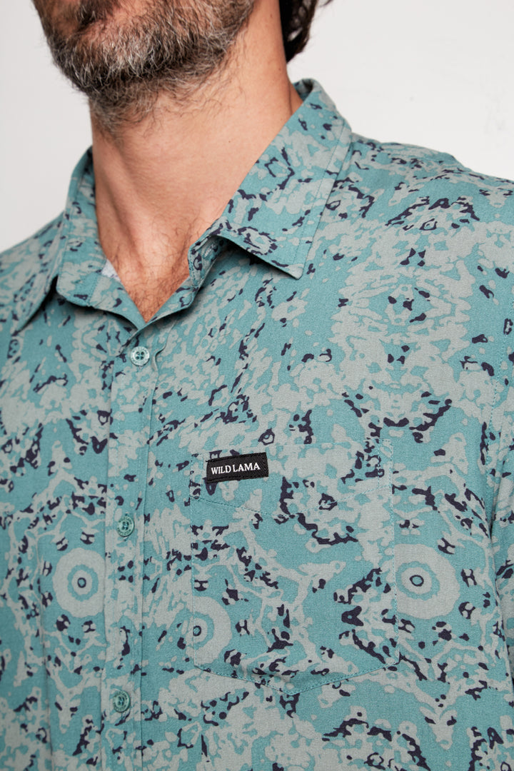 Guayabera Mero Viscosa Verde Hombre