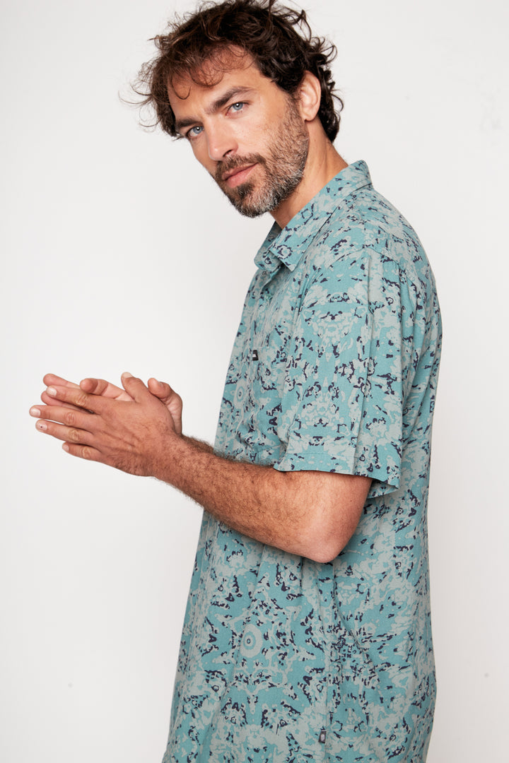 Guayabera Mero Viscosa Verde Hombre
