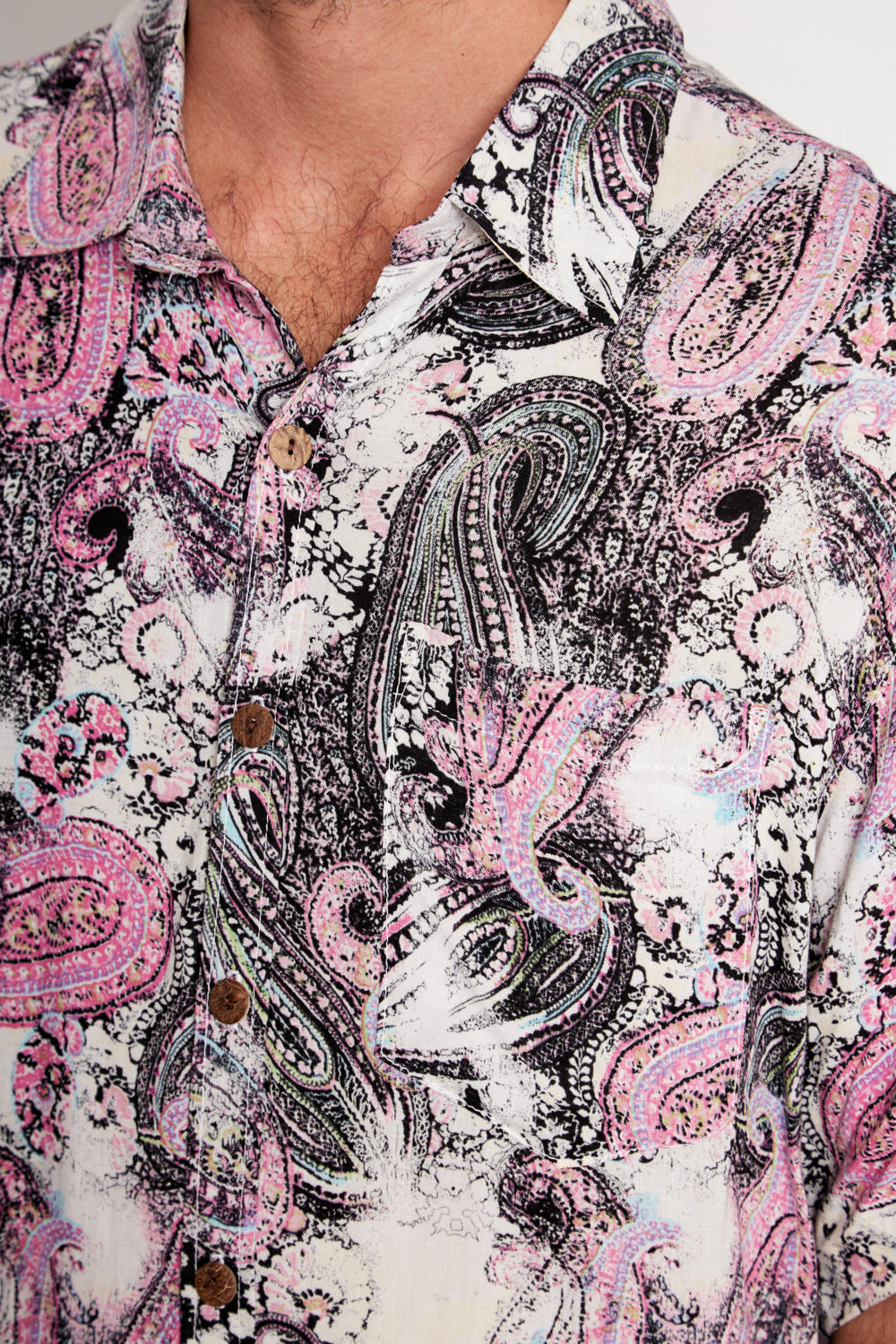 Guayabera Bunche Print Paisley Morado