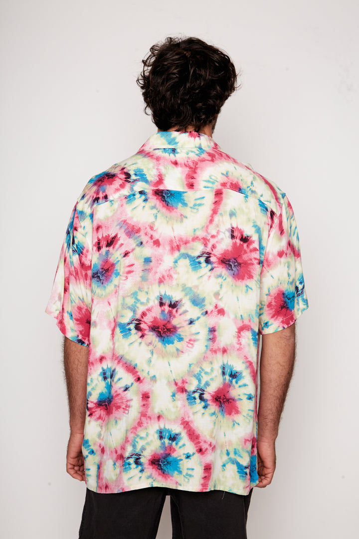 Guayabera Bunche Tie Dye Fucsia