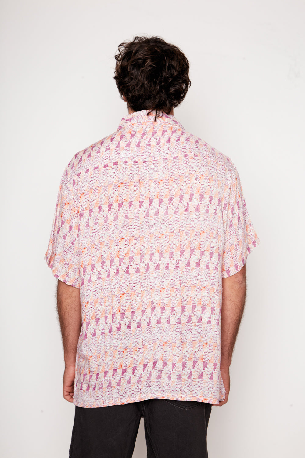 Guayabera Bunche Geométrico Rosado