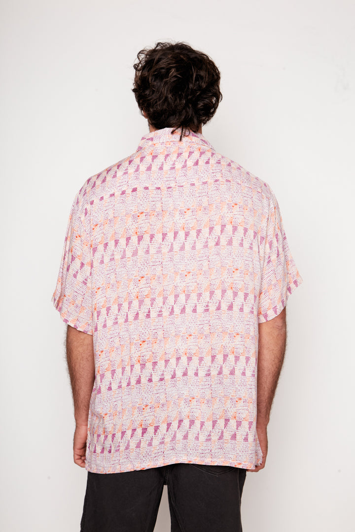 Guayabera Bunche Geométrico Rosado