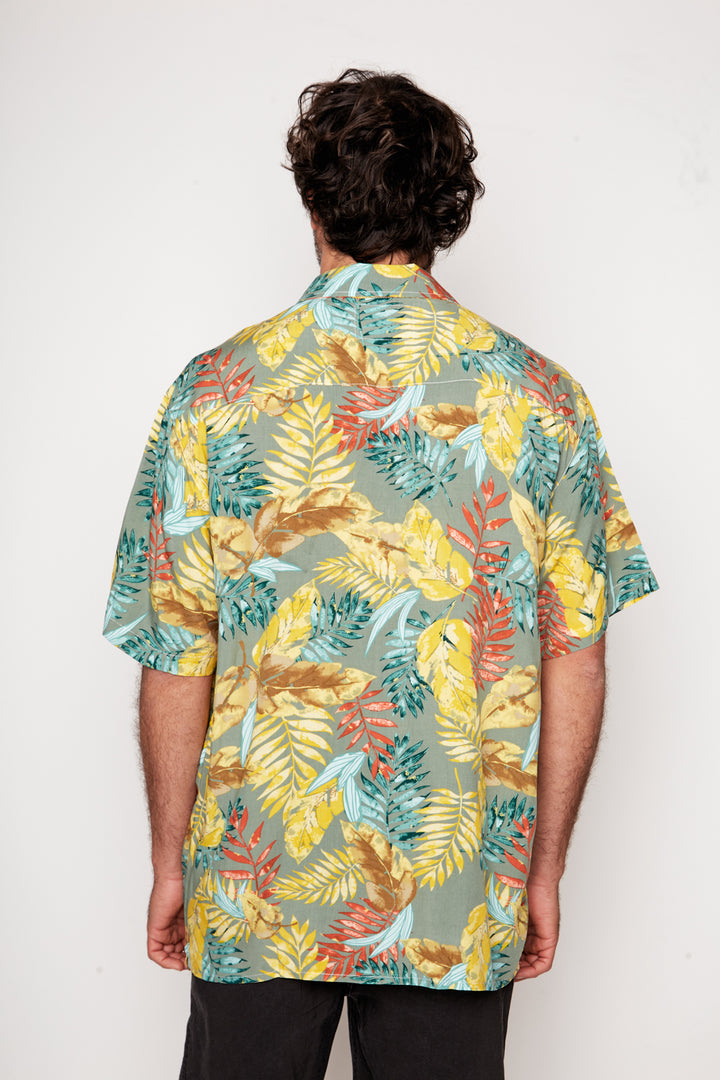 Guayabera Bunche Floreado Amarillo
