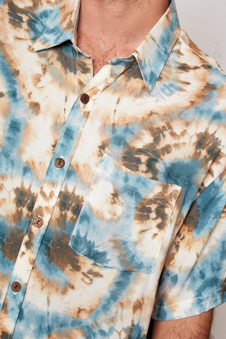 Guayabera Bunche Tie Dye Azul