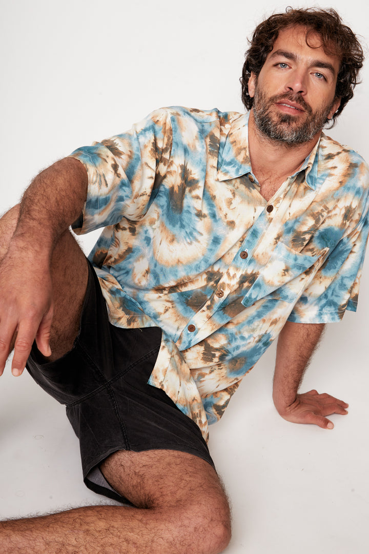 Guayabera Bunche Tie Dye Azul