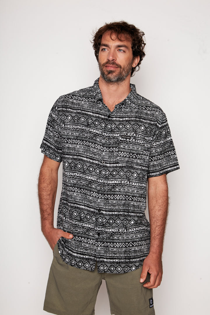 Guayabera Mero Viscosa Gris Hombre