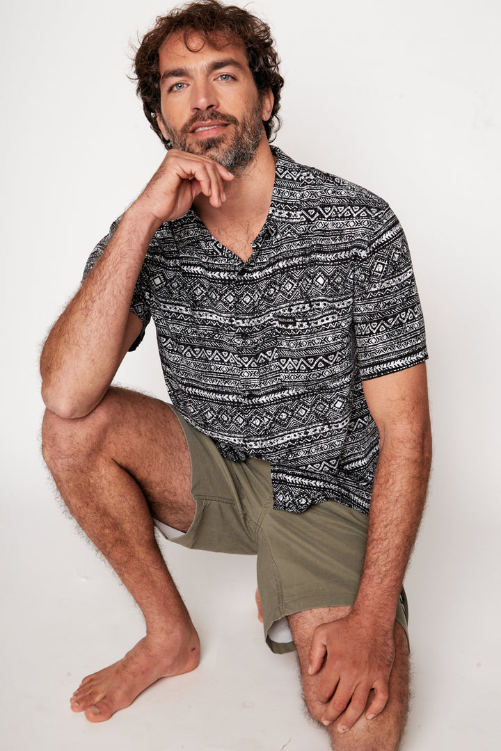 Guayabera Mero Viscosa Gris Hombre