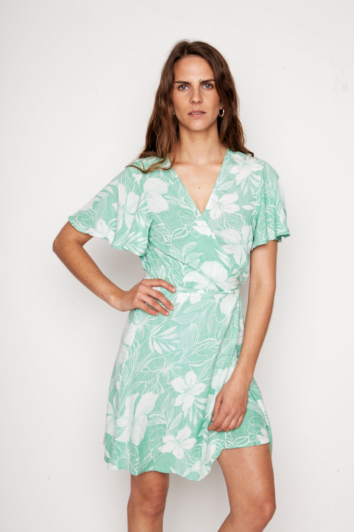Vestido Sade Floreado Verde Mujer
