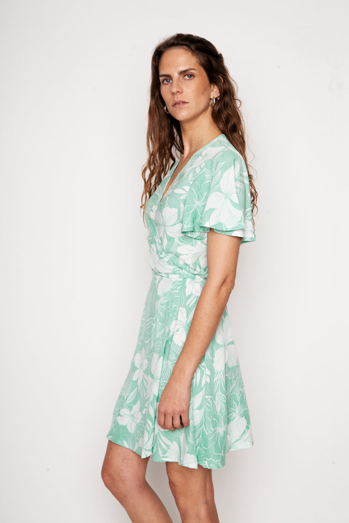 Vestido Sade Floreado Verde Mujer