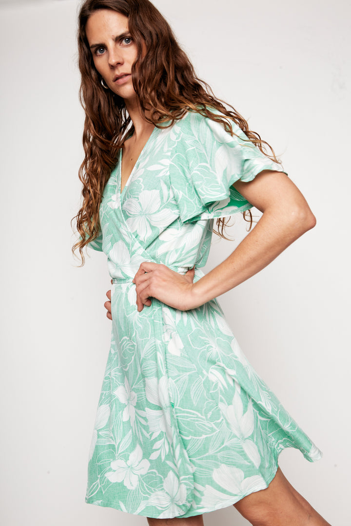 Vestido Sade Floreado Verde Mujer