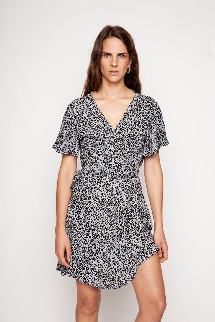 Vestido Sade Print Leopardo Blanco Mujer