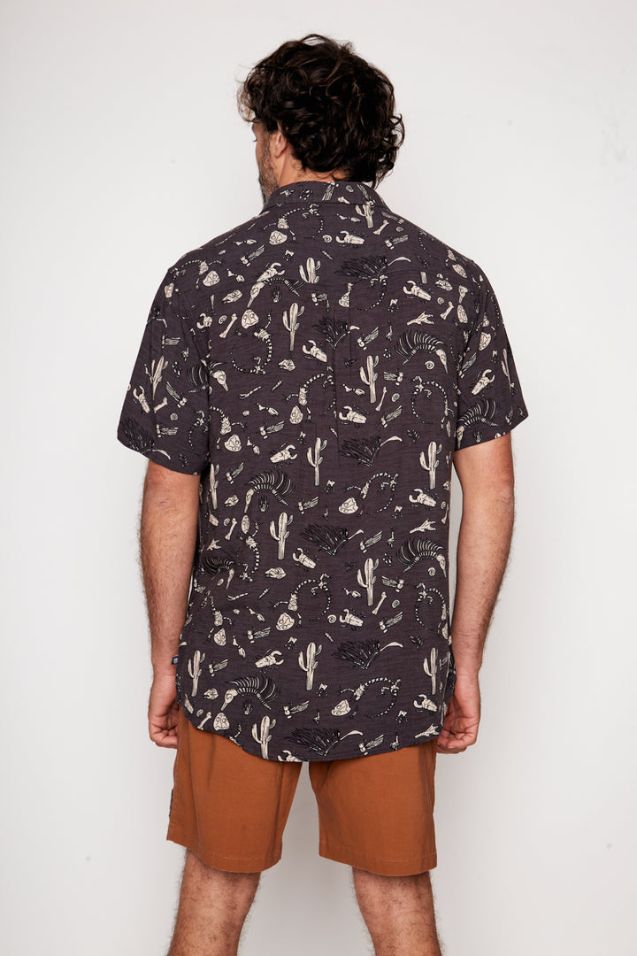Guayabera Mero Viscosa Grafito Hombre