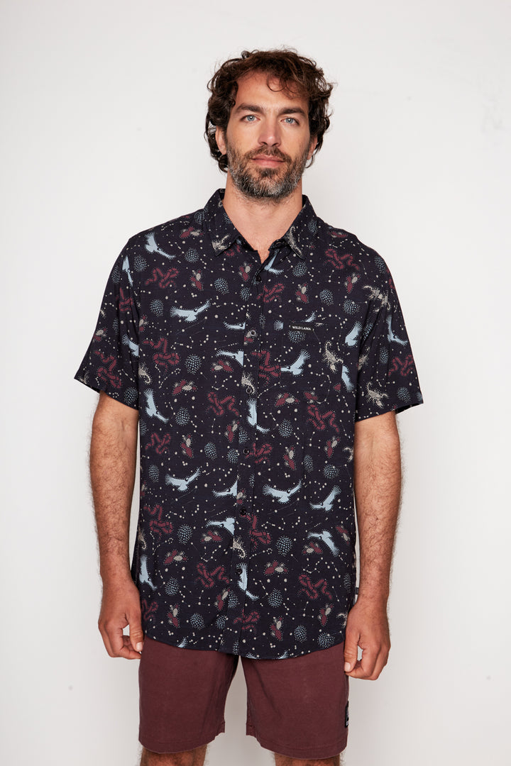 Guayabera Mero Viscosa Negro Hombre