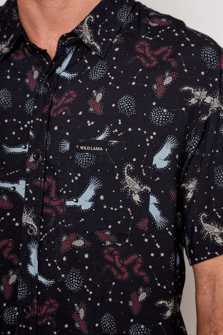 Guayabera Mero Viscosa Negro Hombre