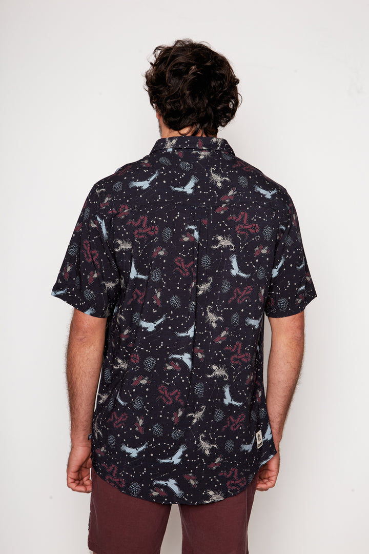 Guayabera Mero Viscosa Negro Hombre