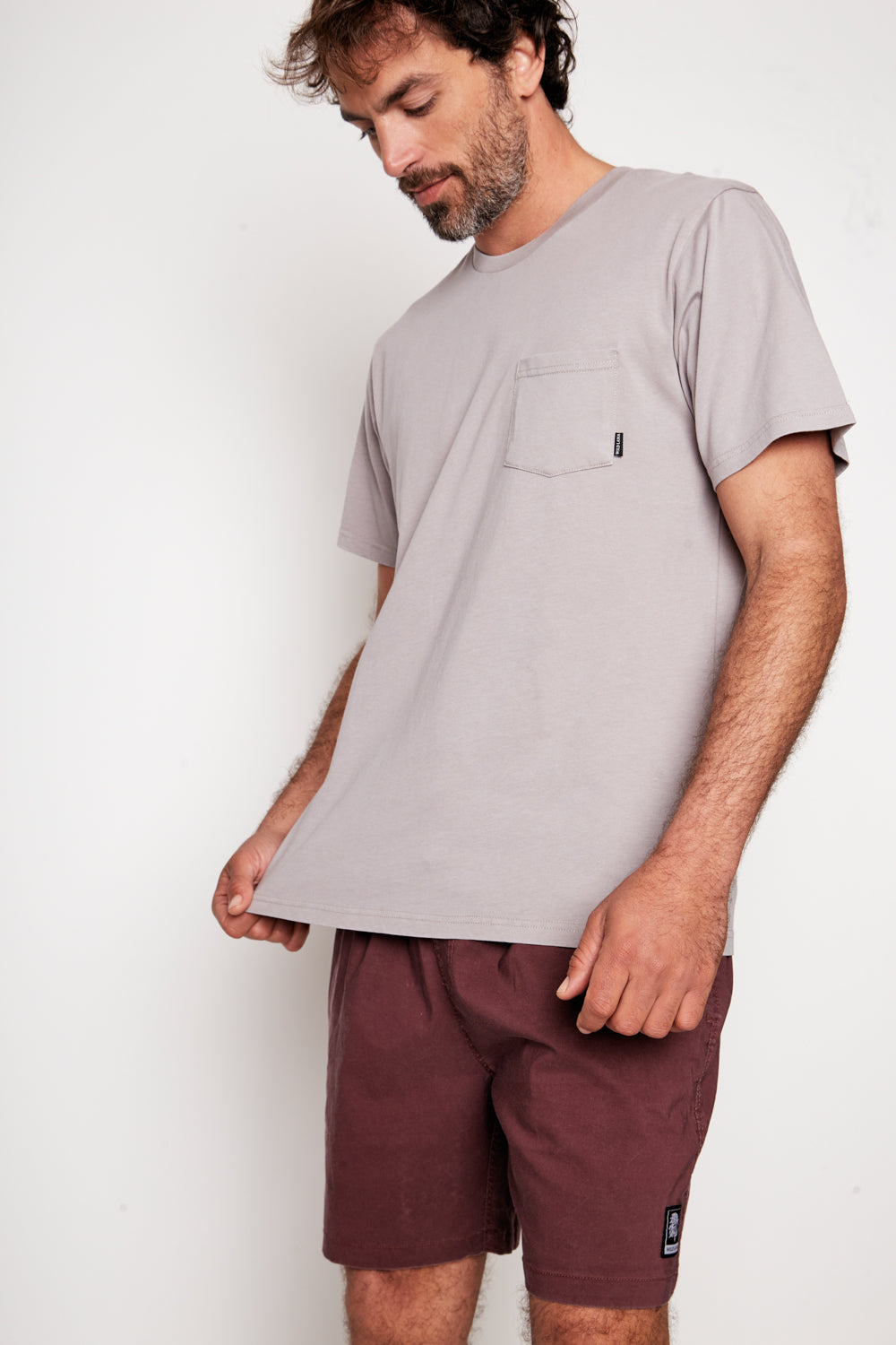 Polera Slim Fit Bichu Orgánica Gris Hombre