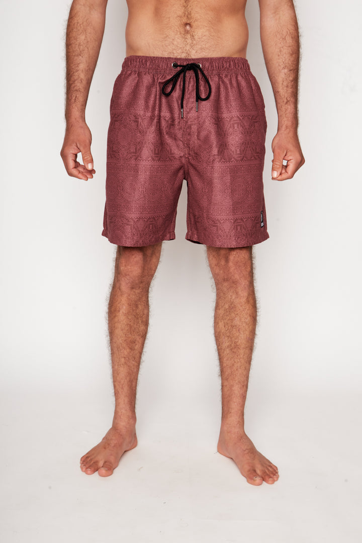 Traje de Baño Ciclón Print Reciclado Burdeo Hombre