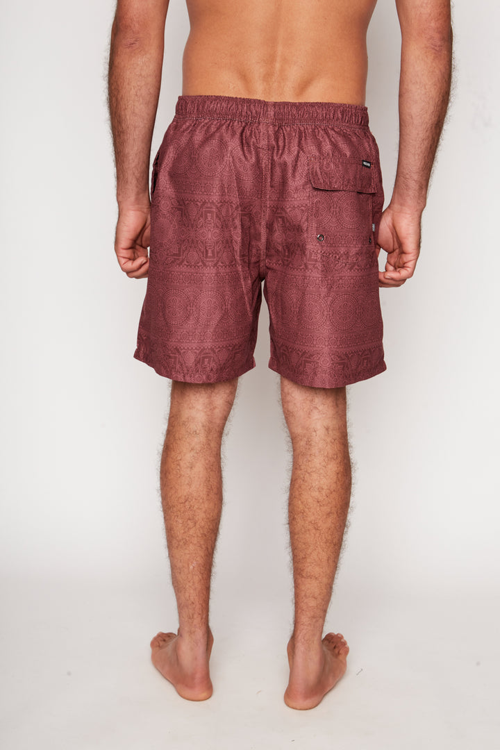 Traje de Baño Ciclón Print Reciclado Burdeo Hombre