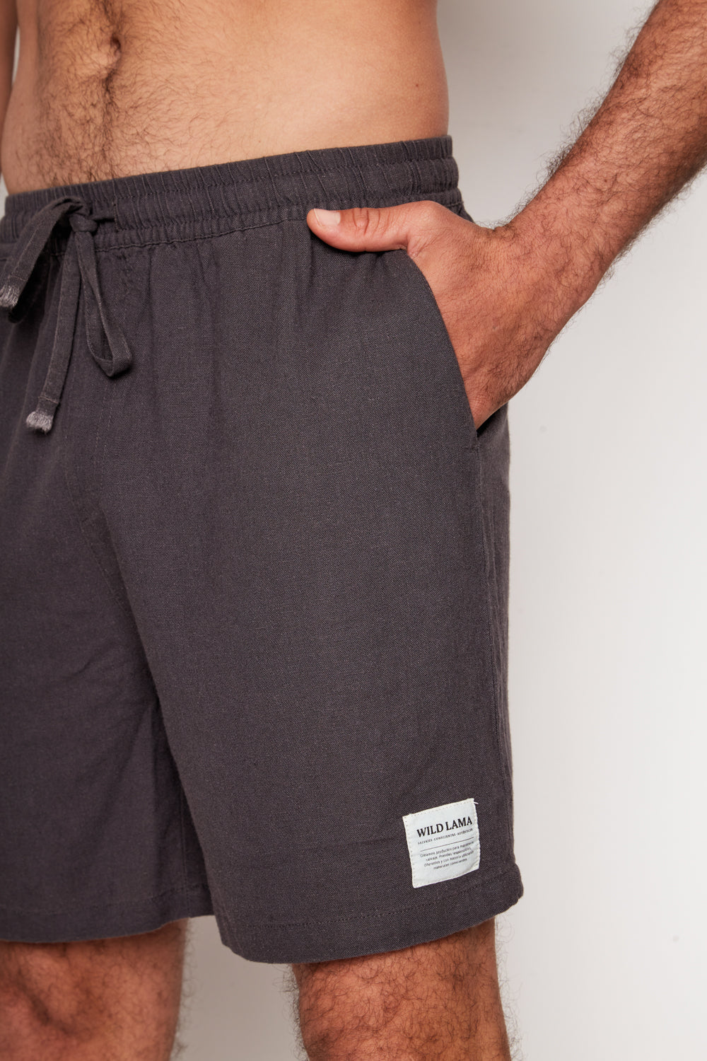Short Dumay Con Lino Gris Hombre