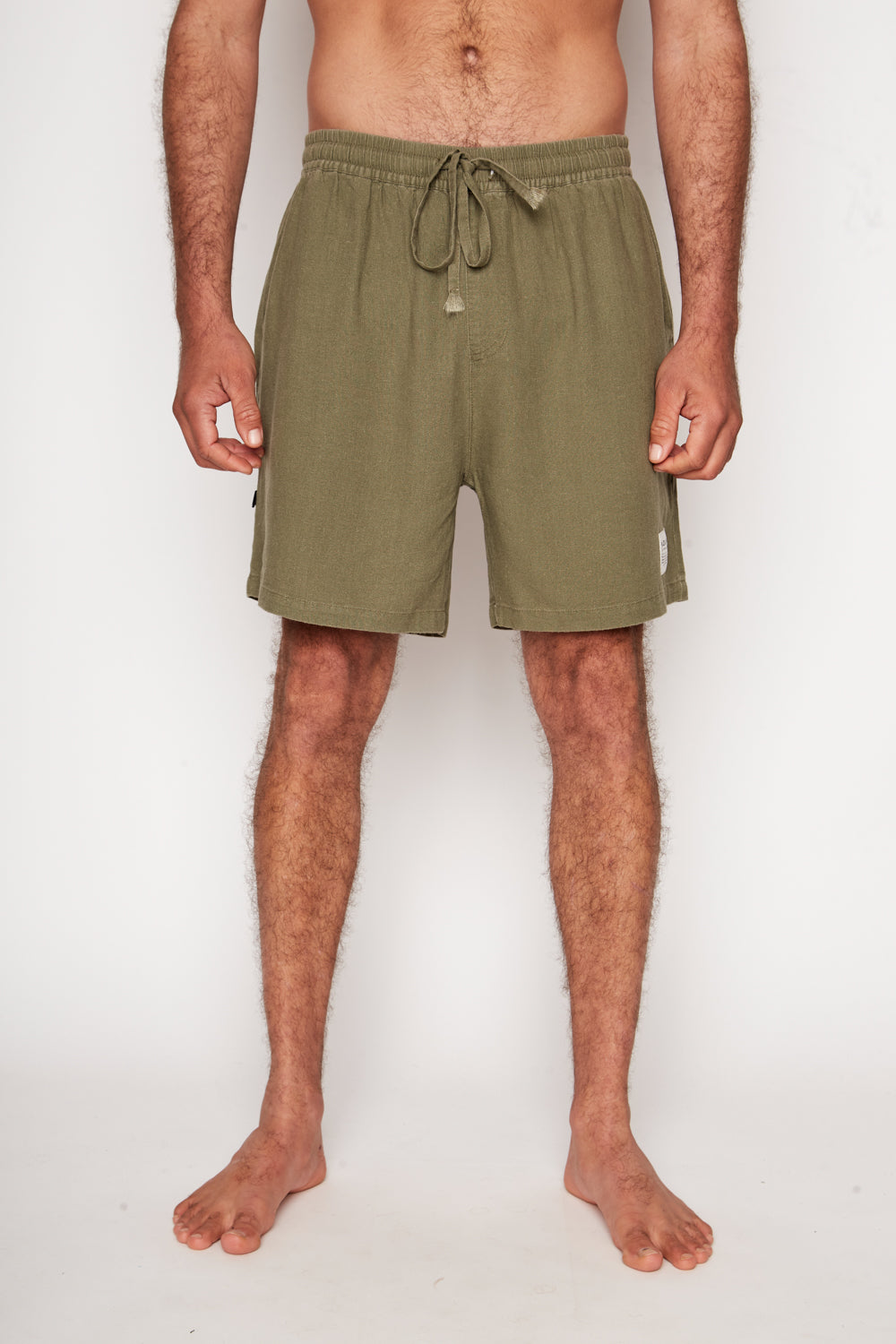 Short Dumay Con Lino Verde Hombre