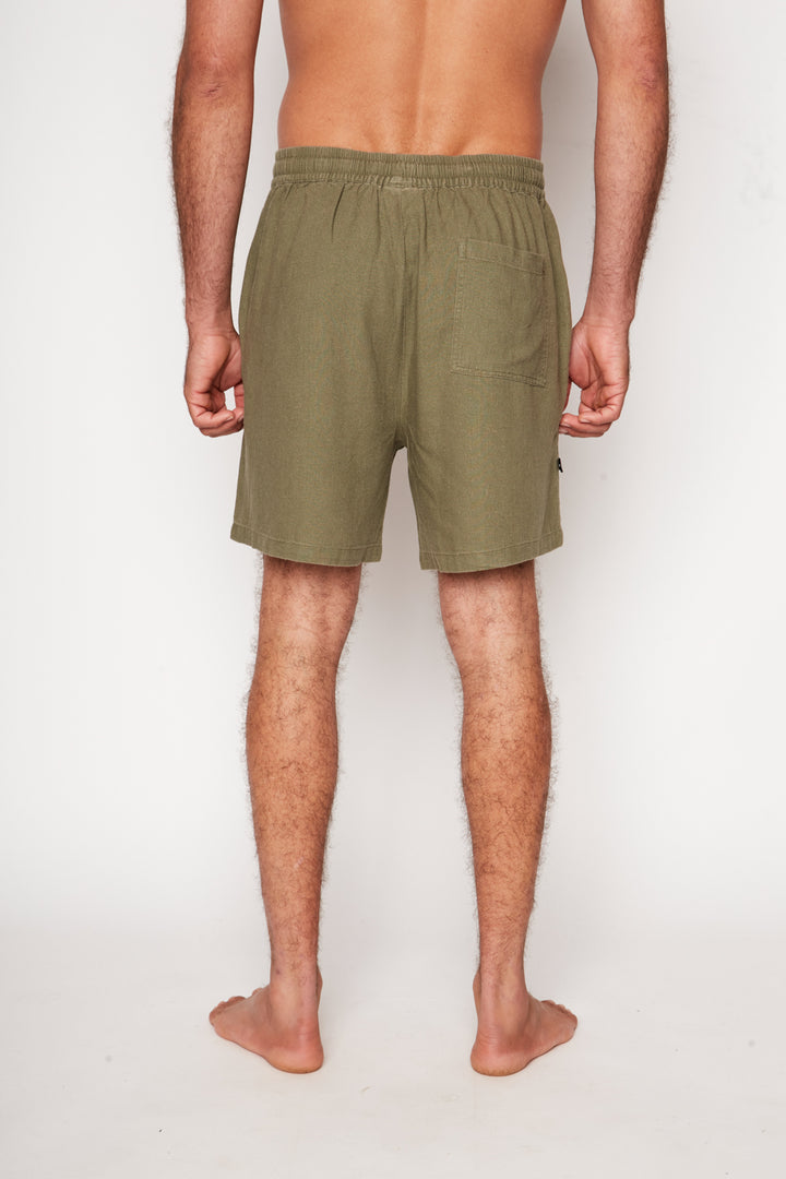Short Dumay Con Lino Verde Hombre