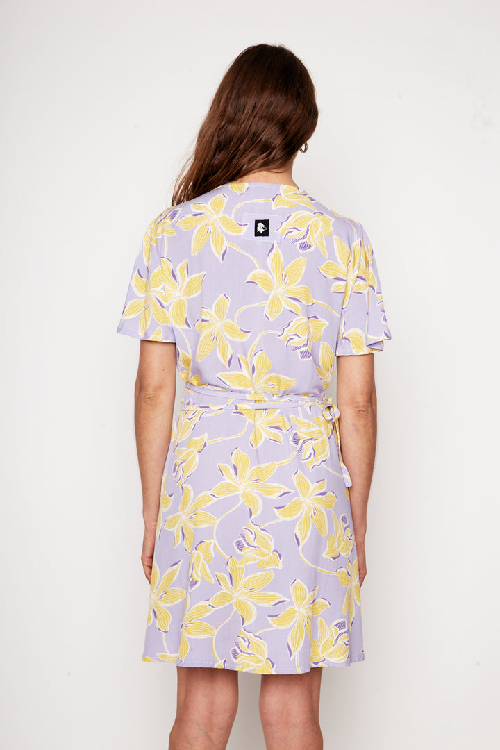 Vestido Sade Floreado Lila Amarillo Mujer