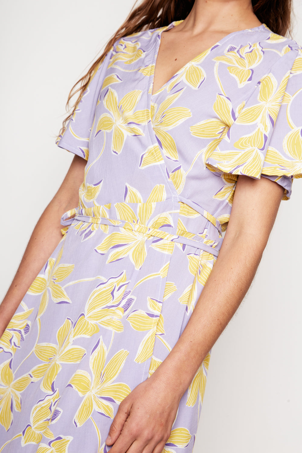Vestido Sade Floreado Lila Amarillo Mujer