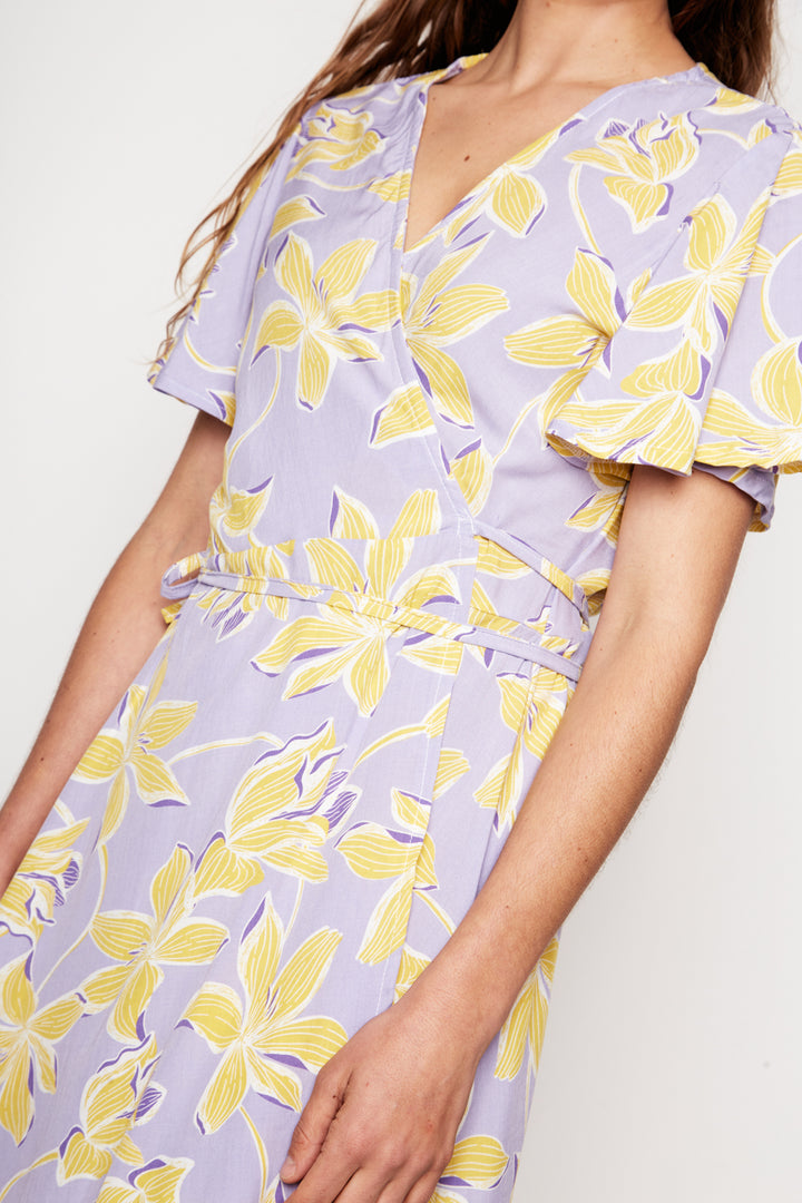 Vestido Sade Floreado Lila Amarillo Mujer