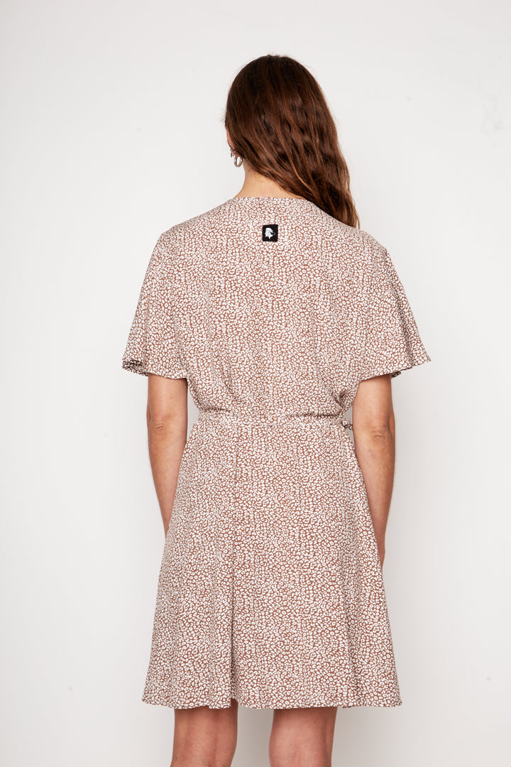 Vestido Sade Print Leopardo Cafe Mujer