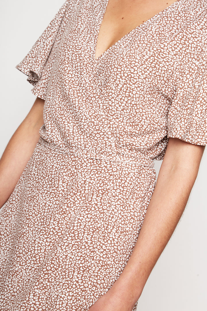 Vestido Sade Print Leopardo Cafe Mujer
