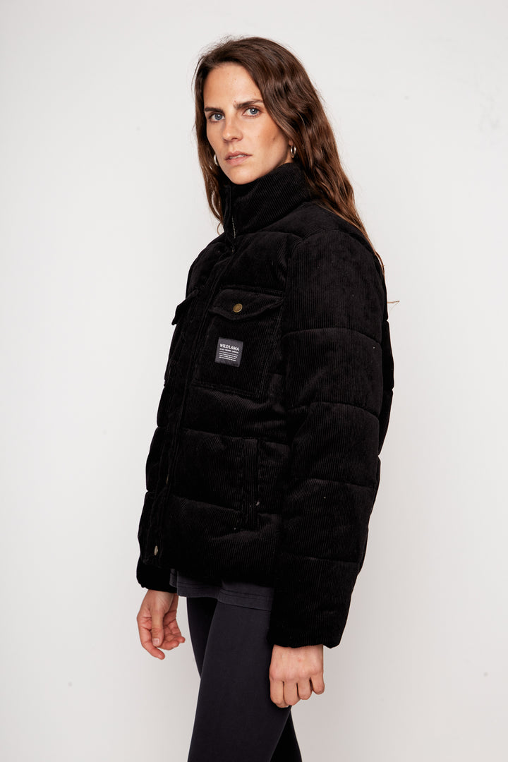 Parka Chic Puffa Orgánica Reciclada Negra Mujer