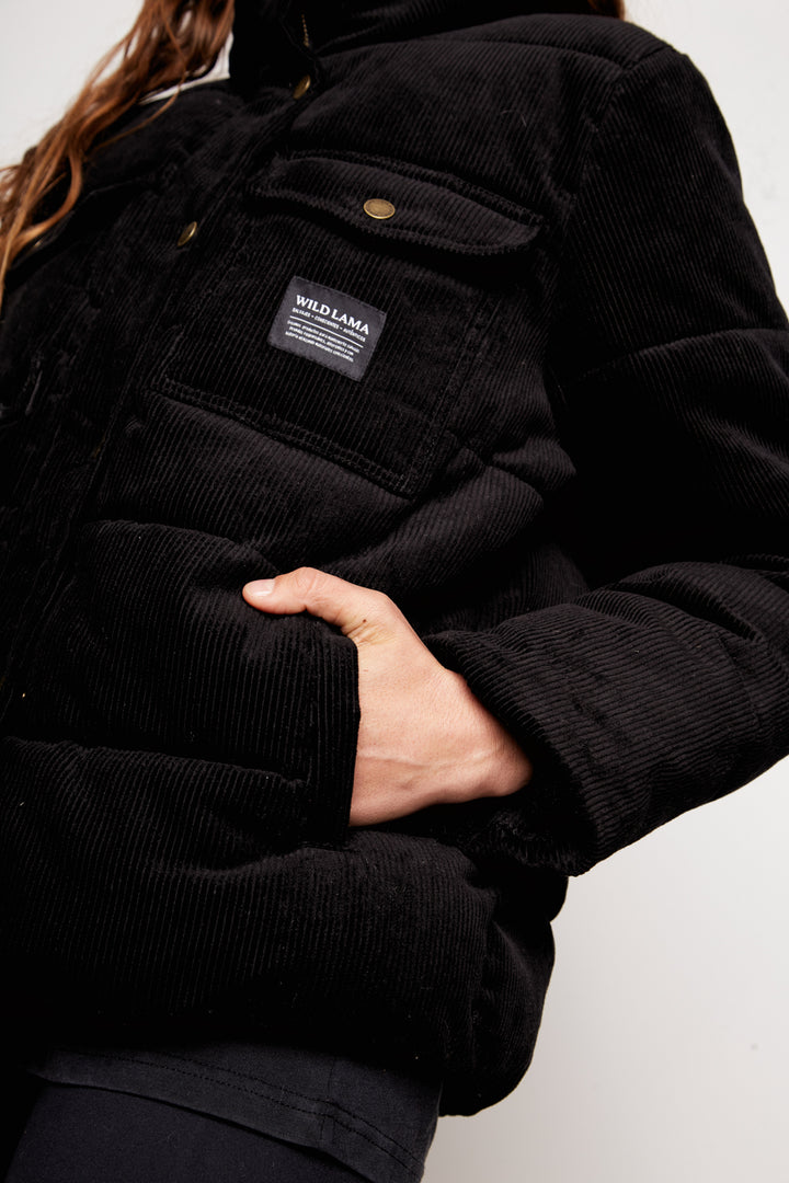 Parka Chic Puffa Orgánica Reciclada Negra Mujer