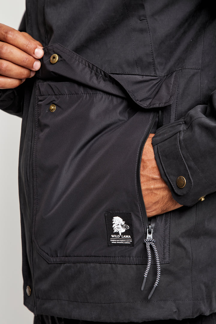 Parka Ruga 3 en 1 Reciclada Negro Hombre