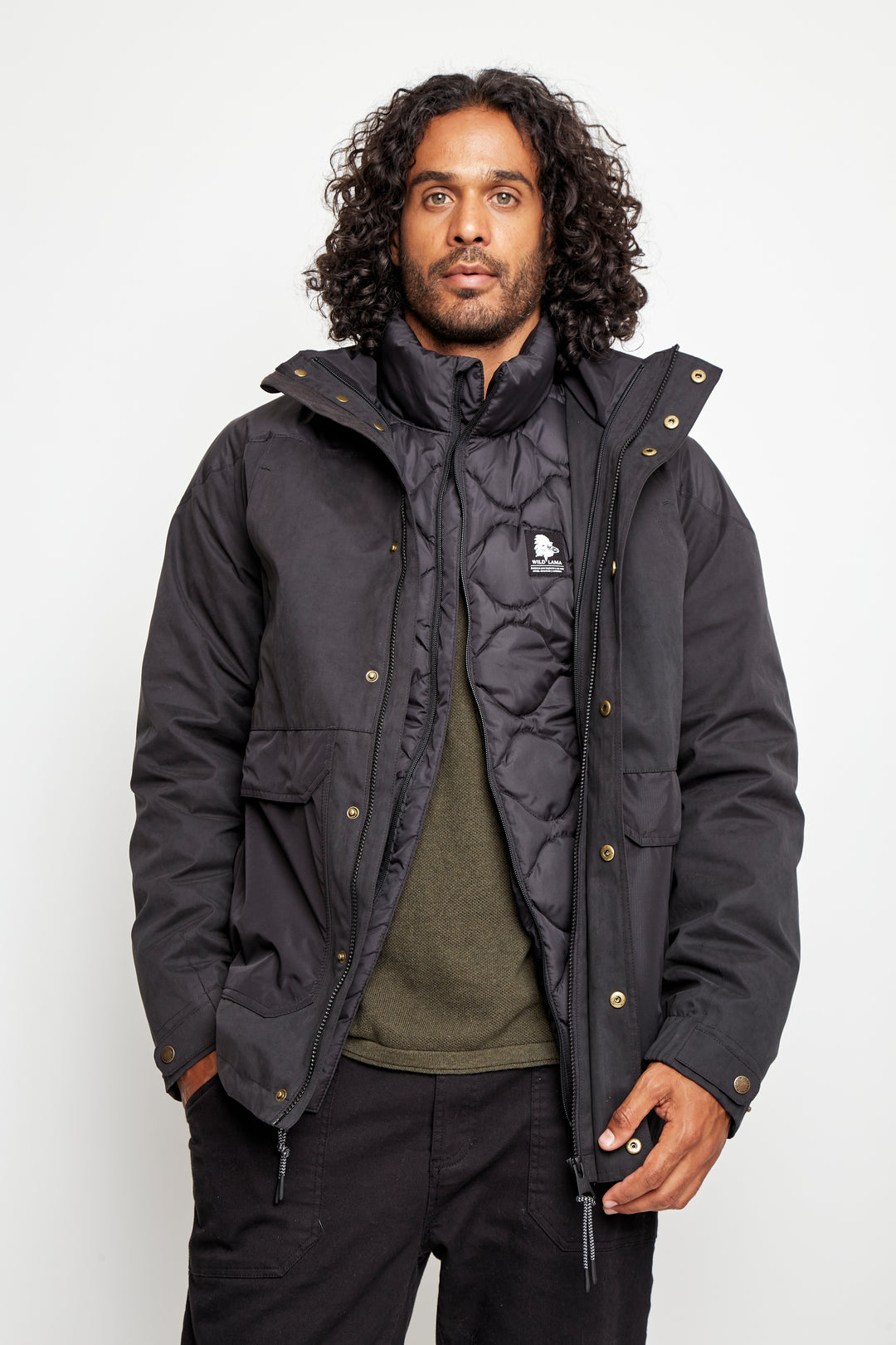 Parka Ruga 3 en 1 Reciclada Negro Hombre