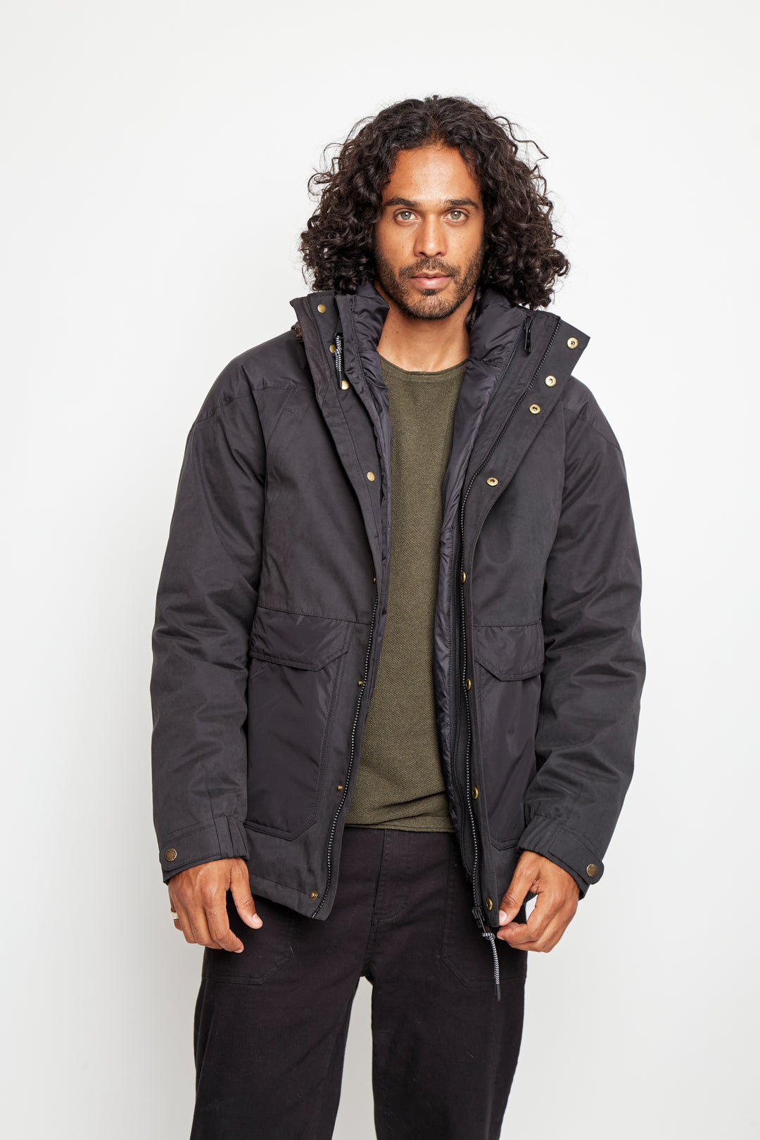 Parka Ruga 3 en 1 Reciclada Negro Hombre