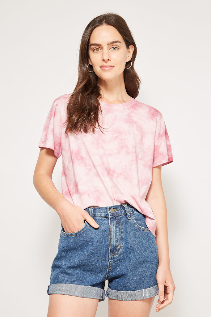 Polera Dyed Algodón Orgánico Mujer Burdeo