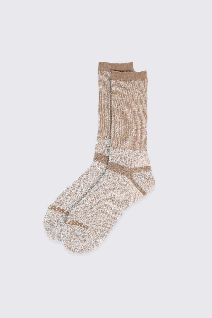 Calcetín Lana Merino Sport Fibras Sustentable Beige