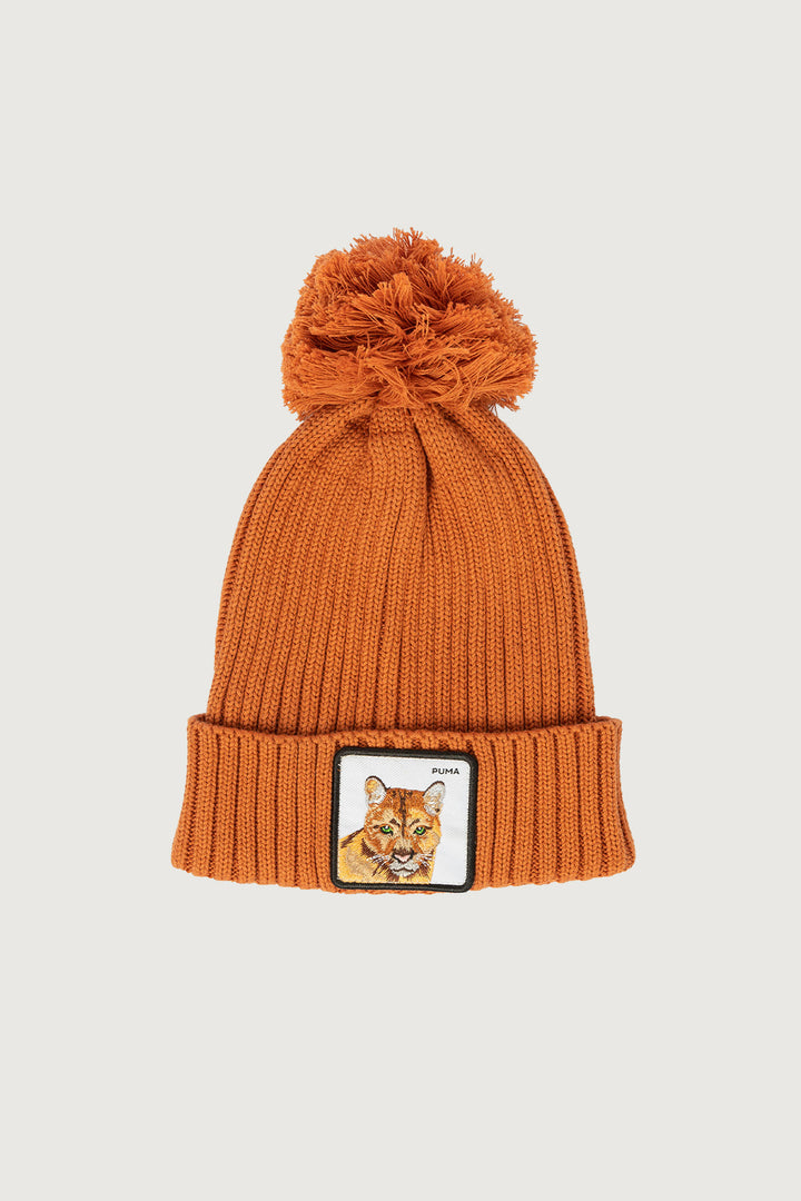 Gorro Puma Pompón Algodón Orgánico Fit Medio Naranjo