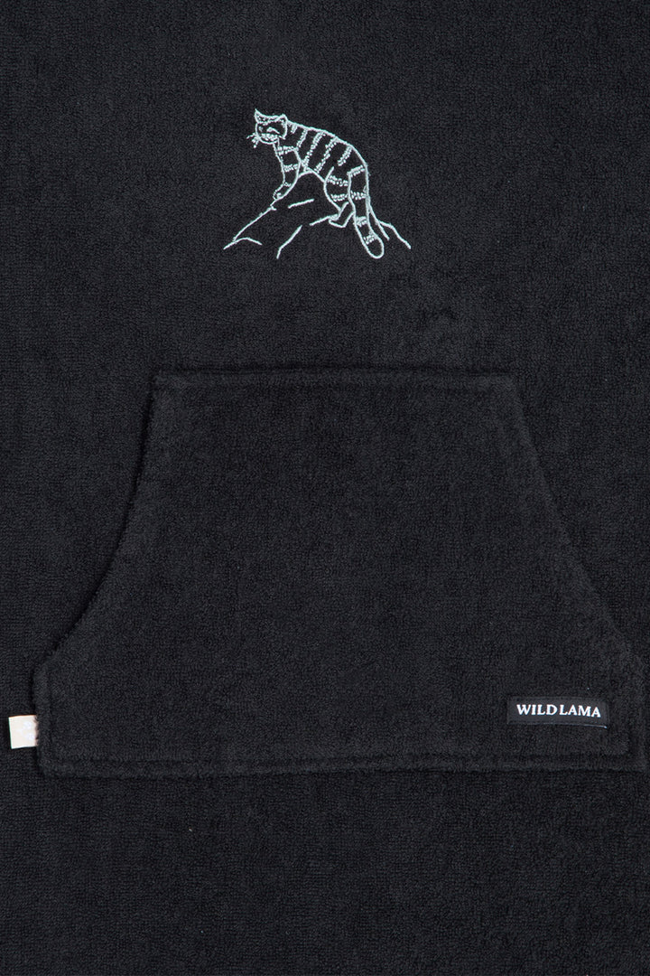 Toalla Poncho Orgánica Niños Negro