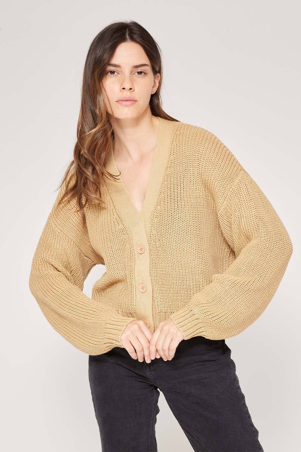 Sweater Cropped Orgánico Mujer Crudo